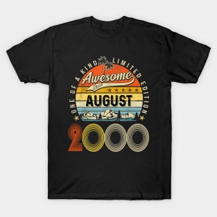 Awesome Since August 2000 Vintage 23rd Birthday T-Shirt